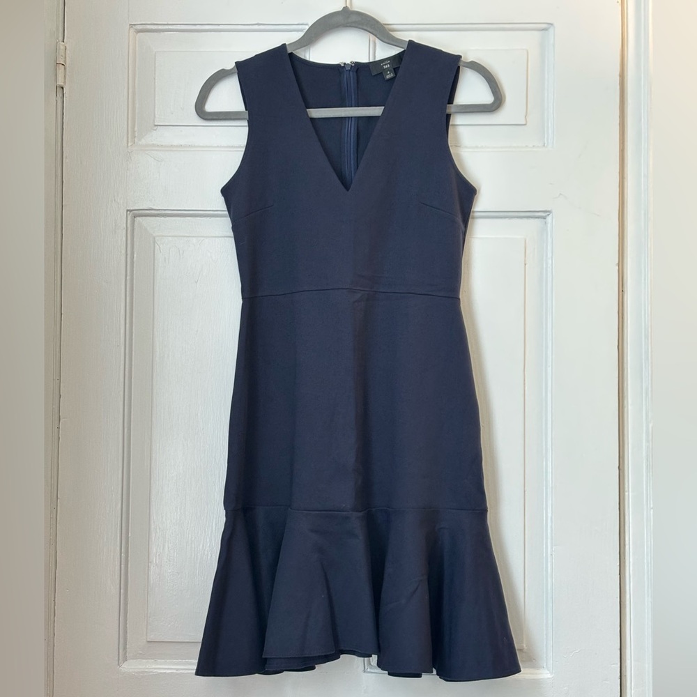 NWOT J. Crew 365 Navy V Neck Lyocell Mini Dress, size 4